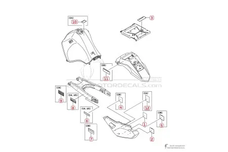 Kawasaki KLR650 2009 - Caution labels