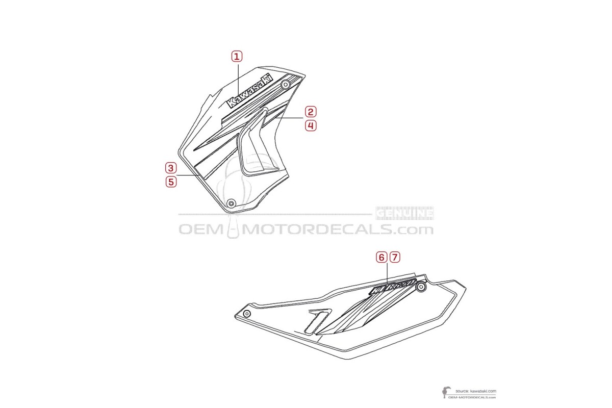 Stickers voor Kawasaki KLR650 2011 - Ebony • Kawasaki OEM Stickers