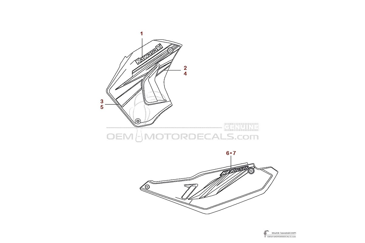 Autocollants pour Kawasaki KLR650 2012 - Bleu • Kawasaki Autocollants OEM