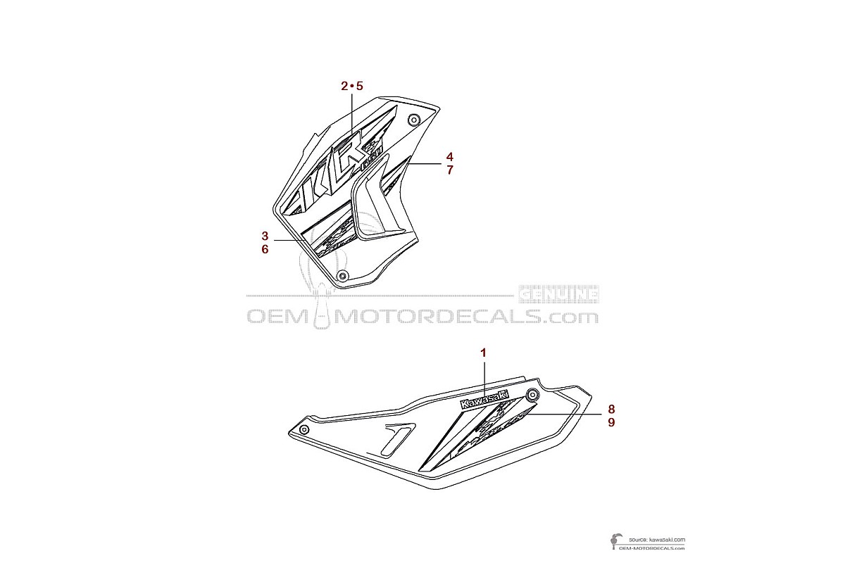 Aufkleber für Kawasaki KLR650 2014 - Grün • Kawasaki OEM-Aufkleber