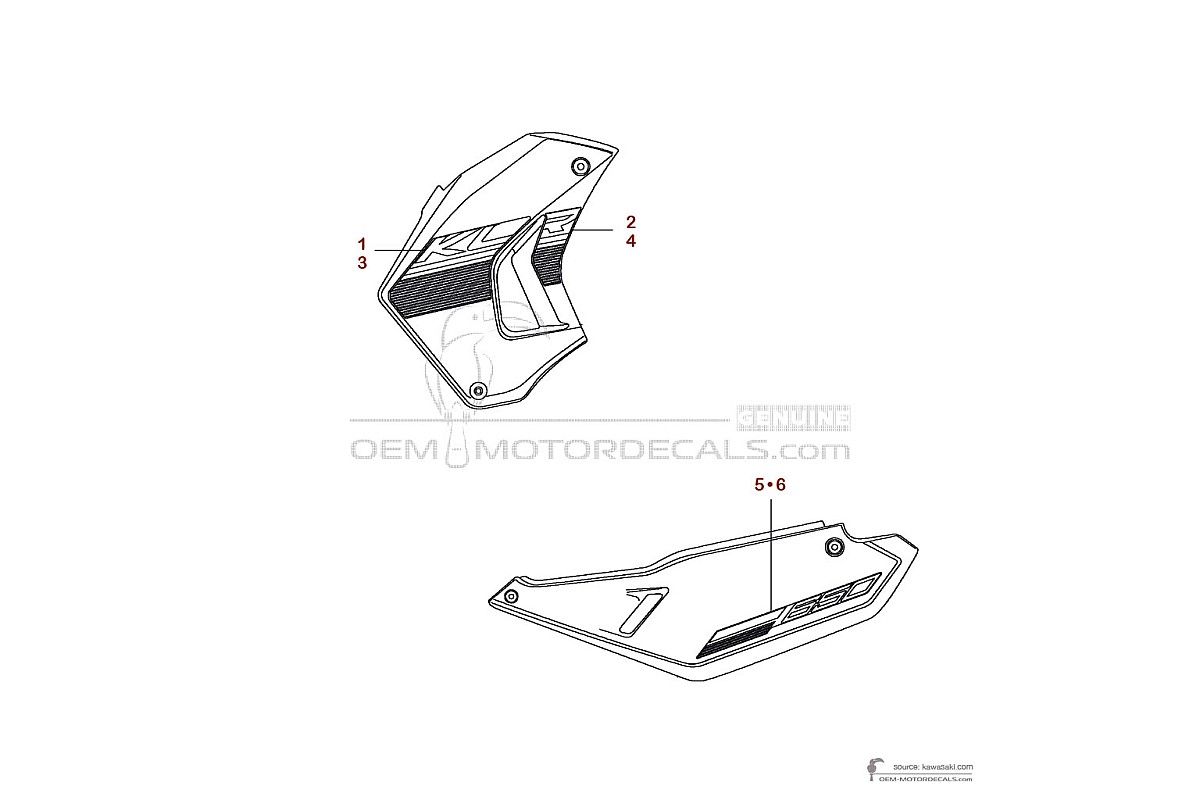 Decals for Kawasaki KLR650 2015 - White • Kawasaki OEM Decals