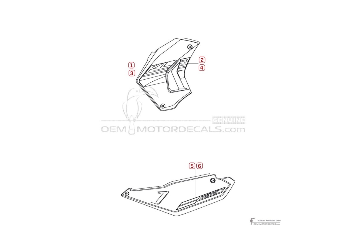 Stickers voor Kawasaki KLR650 2016 - Ebony • Kawasaki OEM Stickers