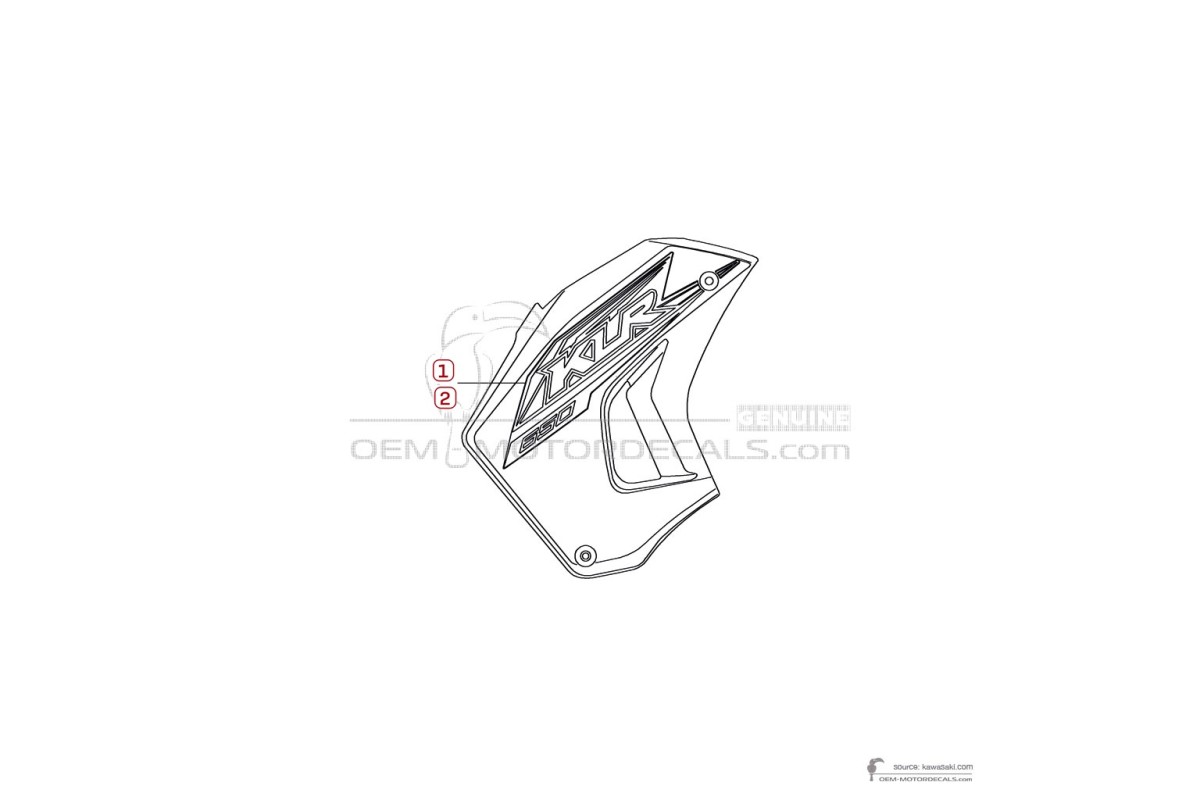 Stickers voor Kawasaki KLR650 2018 - Ebony • Kawasaki OEM Stickers