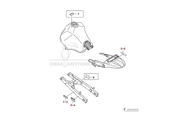 Kawasaki KLR650 2022 - Etiquetas de precaución