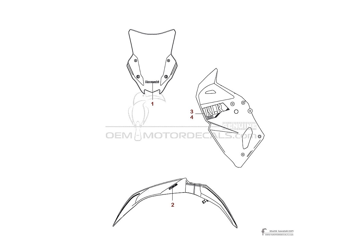 Naklejki do Kawasaki KLR650 2022 - Zielony • Kawasaki Naklejki OEM