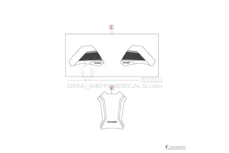 Kawasaki KLR650 2022 - Autocollants Optionnels