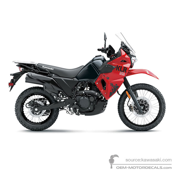 Pegatinas para Kawasaki KLR650 2024 - Rojo • Kawasaki Pegatinas OEM