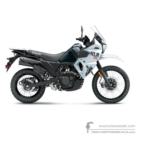 Kawasaki KLR650 2024 - Biały - Pearl Crystal White / Metallic Carbon Gray
