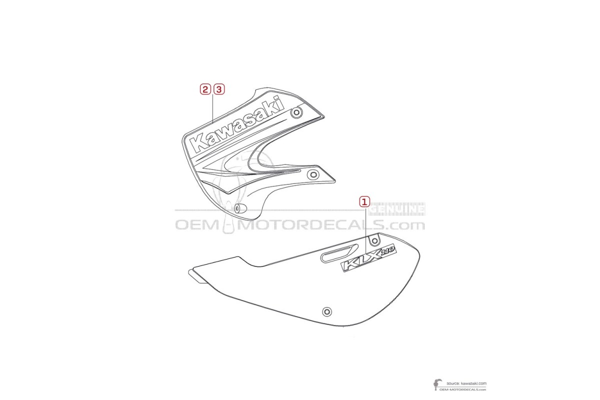 Adesivi per Kawasaki KLX110 2003 - Verde • Kawasaki Adesivi OEM