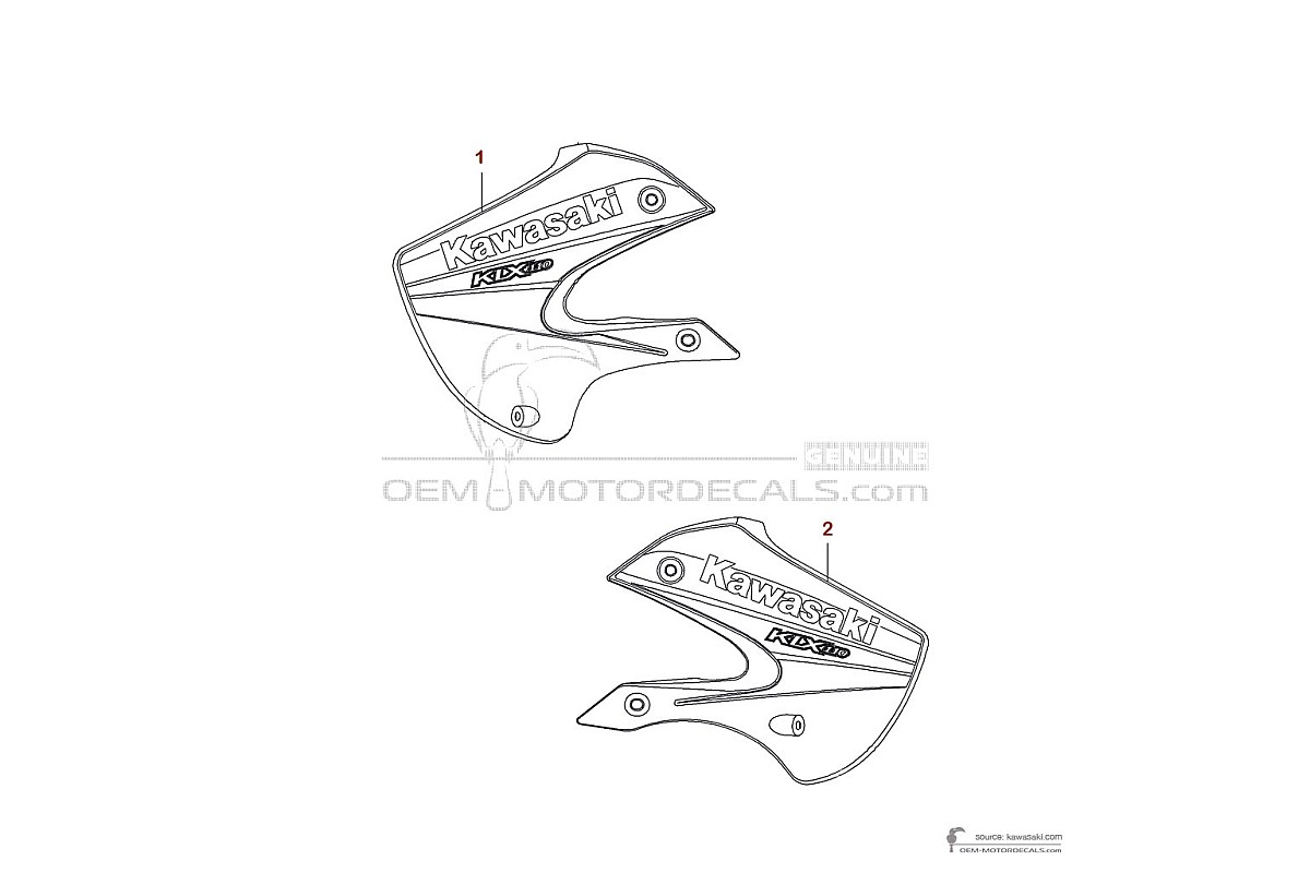 Naklejki do Kawasaki KLX110 2006 - Zielony • Kawasaki Naklejki OEM