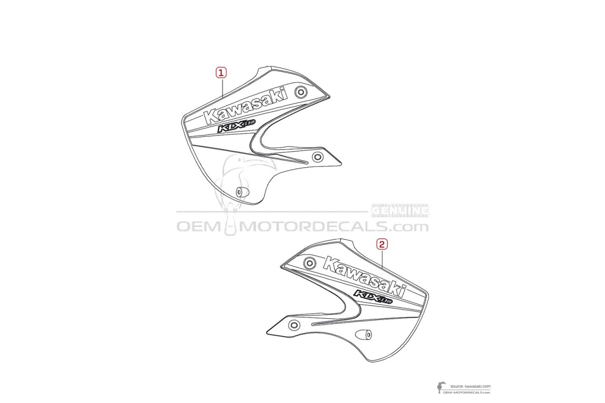 Stickers voor Kawasaki KLX110 2006 - Groen • Kawasaki OEM Stickers
