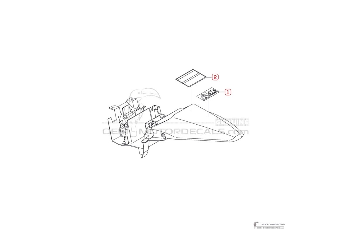 Stickers voor Kawasaki KLX110 2010 - Voorzichtigheid labels • Kawasaki OEM Stickers