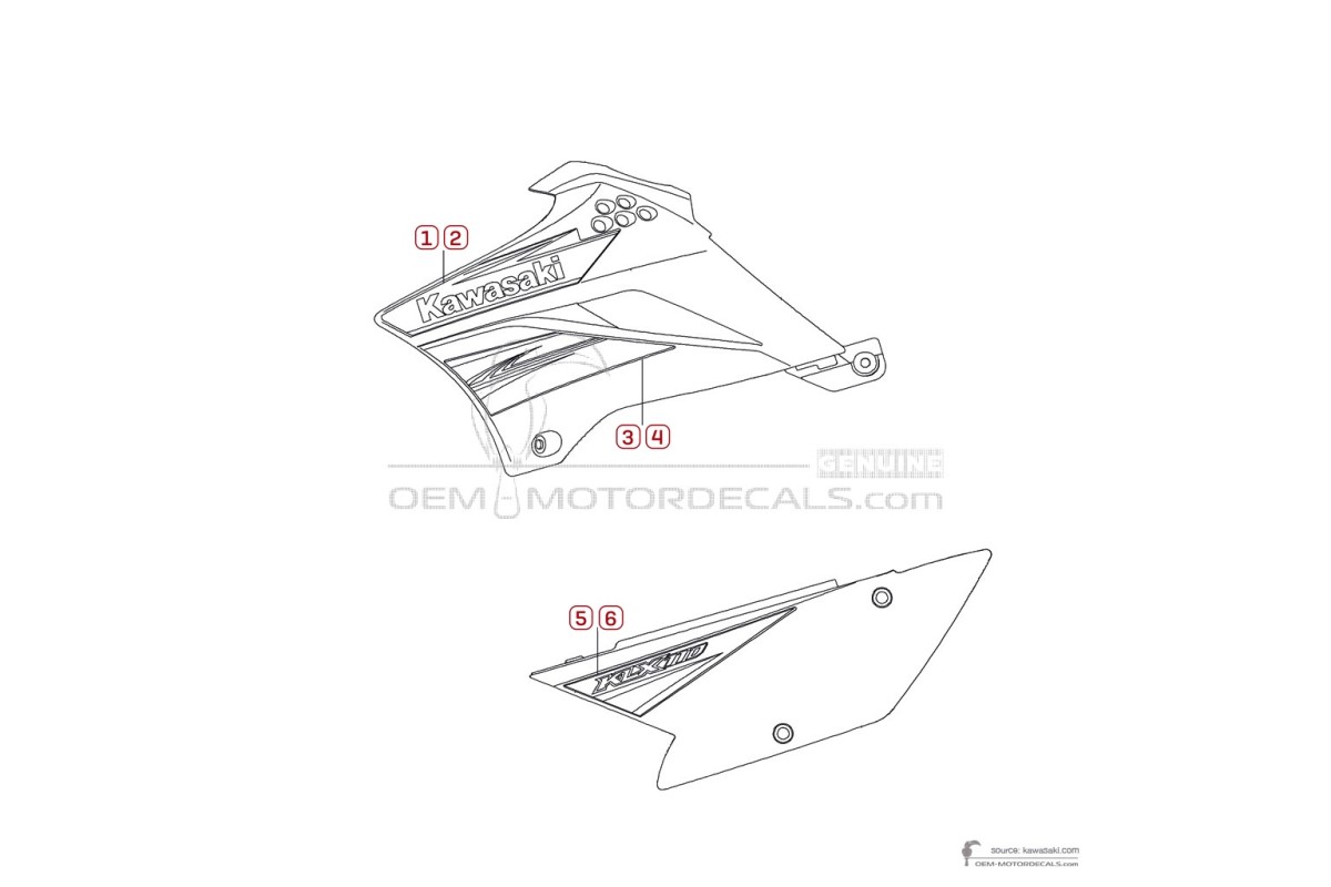 Autocollants pour Kawasaki KLX110 2011 - Vert • Kawasaki Autocollants OEM