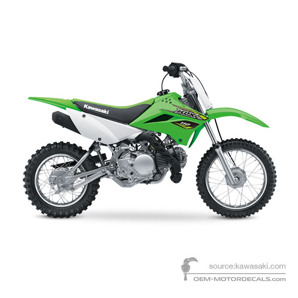 Decals for Kawasaki KLX110 2018 - Green • Kawasaki OEM Decals