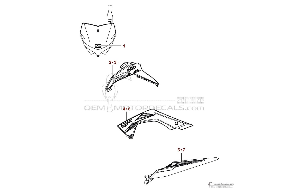 Naklejki do Kawasaki KLX140 2014 - Zielony • Kawasaki Naklejki OEM