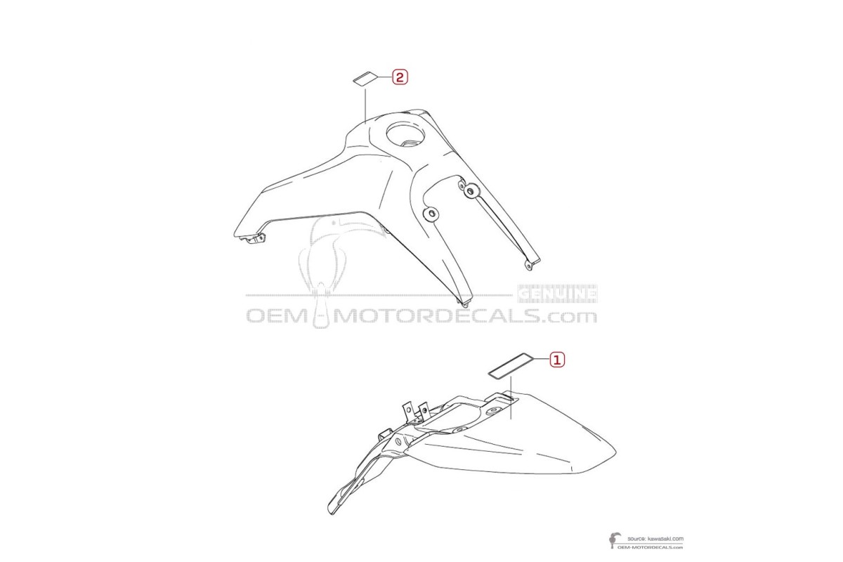 Decals for Kawasaki KLX140 2023 - Caution labels • Kawasaki OEM Decals