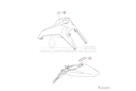 Kawasaki KLX140 2023 - Caution labels