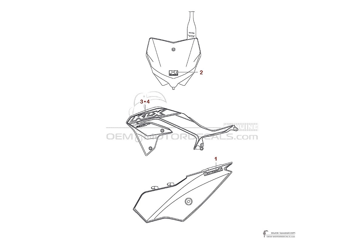 Naklejki do Kawasaki KLX230R 2021 - Zielony • Kawasaki Naklejki OEM