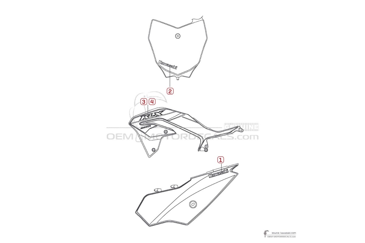 Aufkleber für Kawasaki KLX230R 2024 - Grün • Kawasaki OEM-Aufkleber