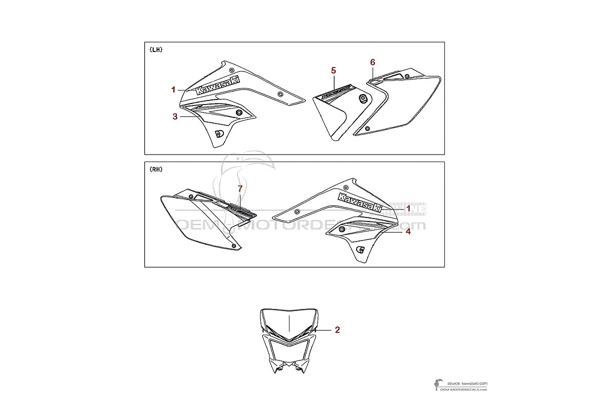 Pegatinas para Kawasaki KLX450R 2010 - Verde • Kawasaki Pegatinas OEM