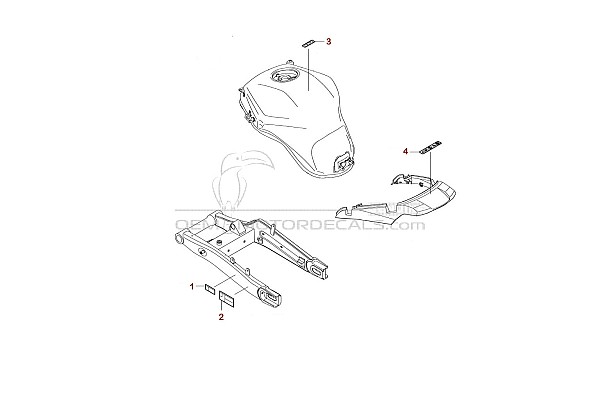Kawasaki KLZ1000 VERSYS - Etiquetas de precaución