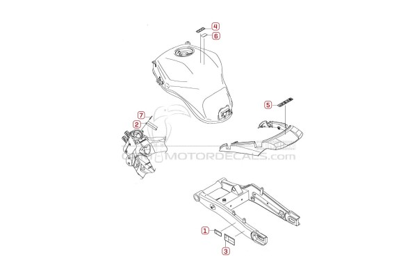 Kawasaki KLZ1000 VERSYS - Vorsichtsetiketten