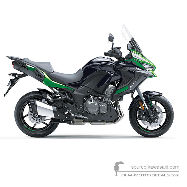 Pegatinas para Kawasaki KLZ1000SE VERSYS 2021 - Negro Verde • Kawasaki Pegatinas OEM