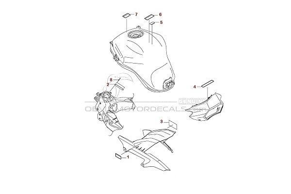 Kawasaki KLZ1000S VERSYS - Étiquettes de mise en garde