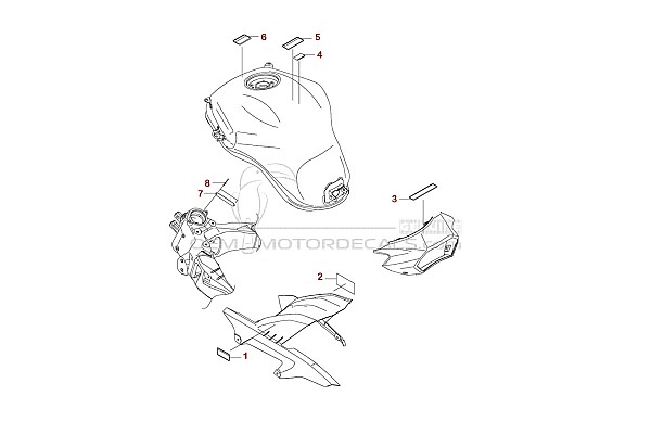 Kawasaki KLZ1000 VERSYS - Etiquetas de precaución