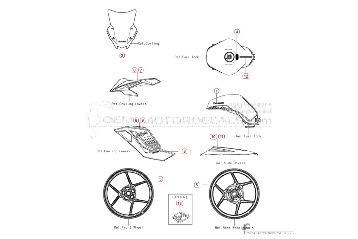 Aufkleber für Kawasaki NINJA 1100SX | ZX1100 SE 2026 • Kawasaki OEM-Aufkleber