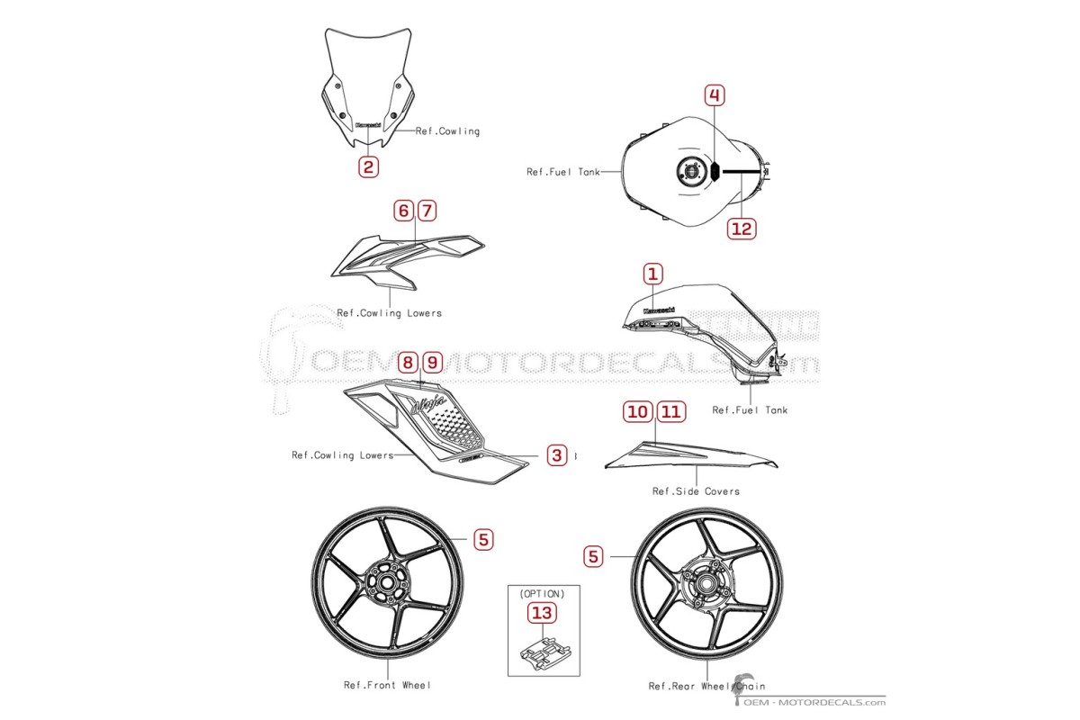 Stickers voor Kawasaki NINJA 1100SX | ZX1100 SE 2026 • Kawasaki OEM Stickers