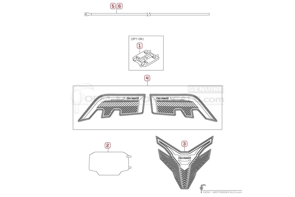 Stickers voor Optionele stickers • Kawasaki OEM Stickers