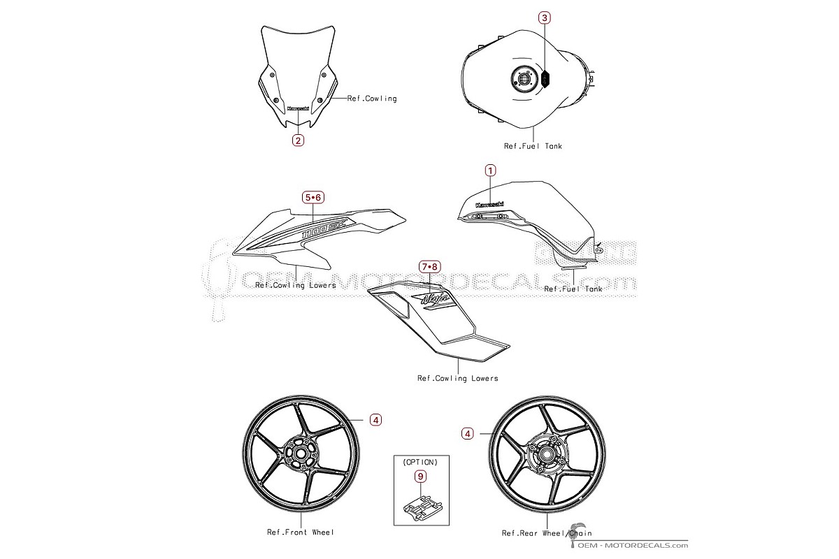 Naklejki do Kawasaki NINJA 1100SX | ZX1100 2026 • Kawasaki Naklejki OEM