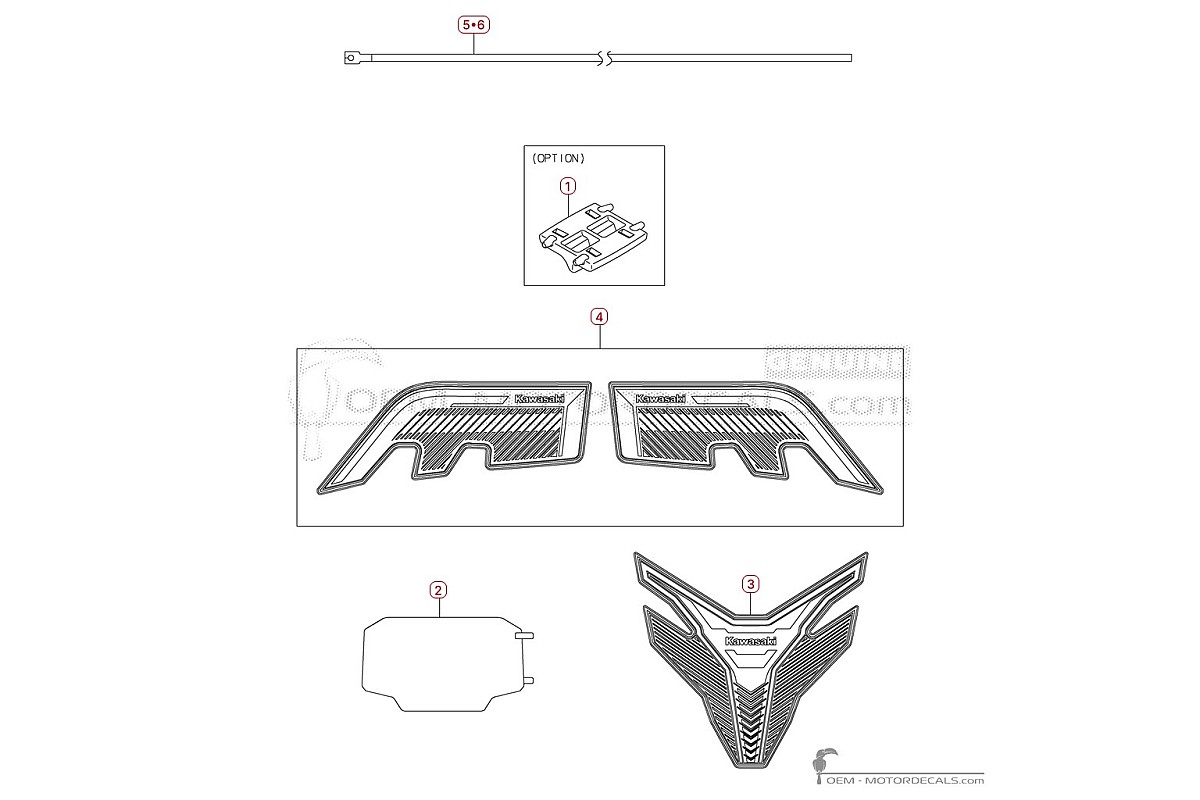 Aufkleber für Optionale Aufkleber • Kawasaki OEM-Aufkleber