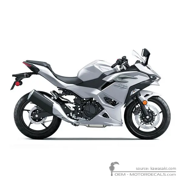 Kawasaki NINJA 500 I EX500 2025 - Metallic Matte Whitish Silver / Metallic Moondust Gray
