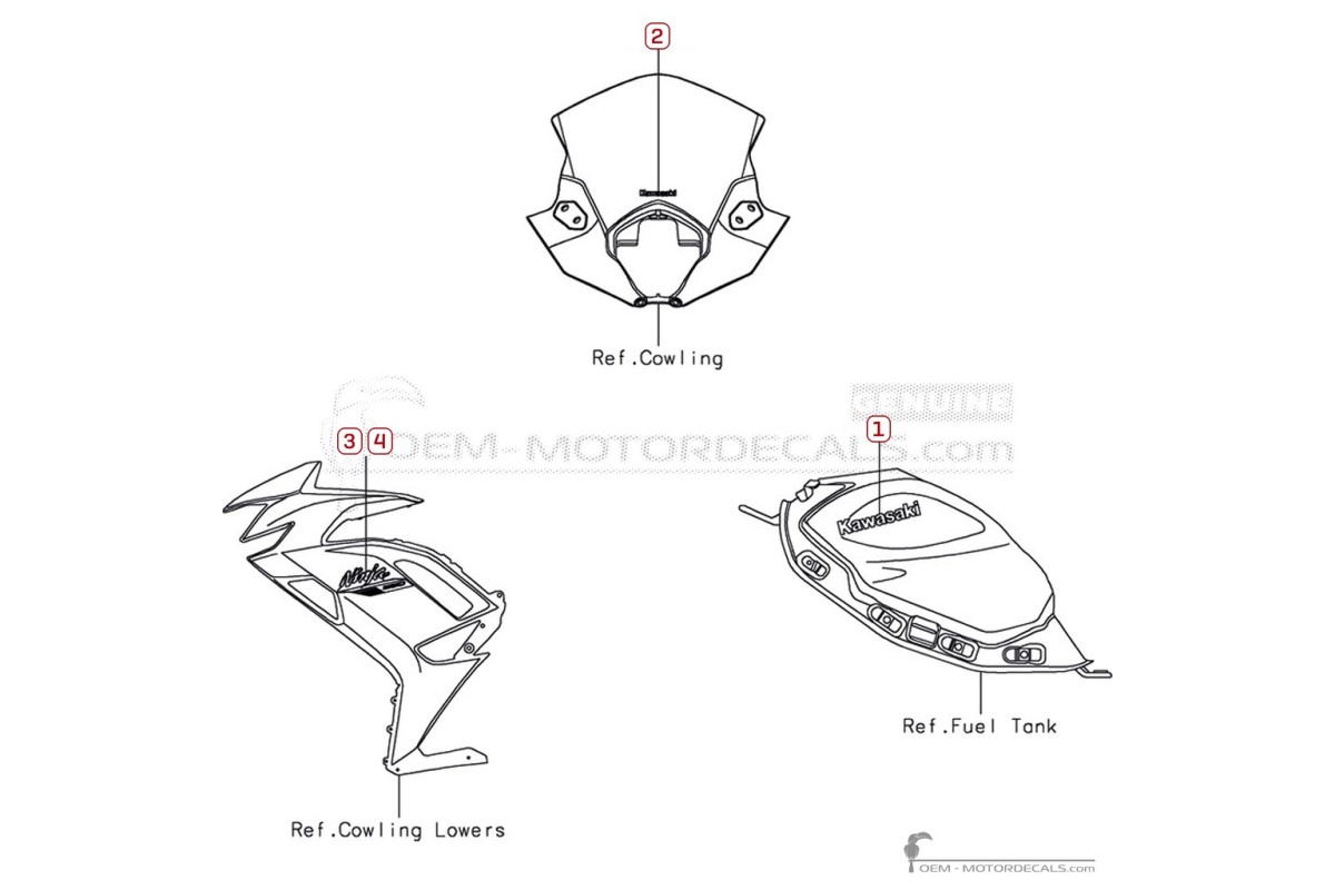 Naklejki do Kawasaki NINJA 650 | EX650 2026 • Kawasaki Naklejki OEM
