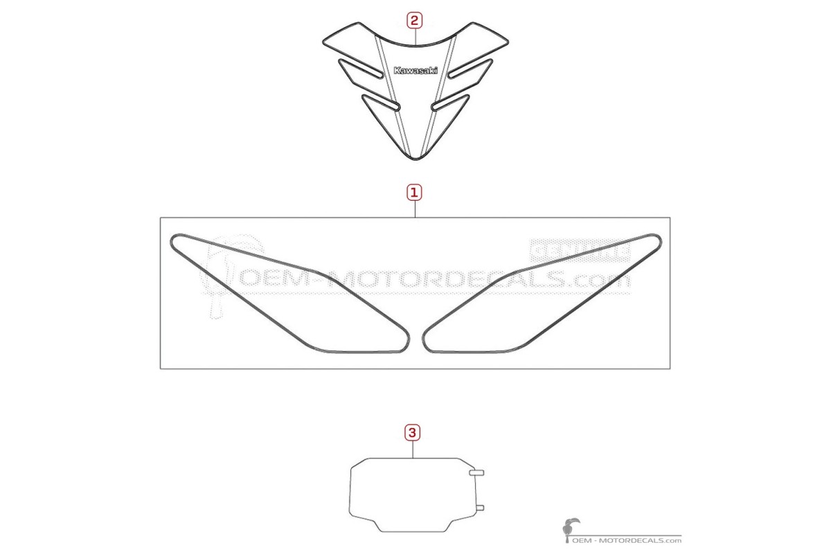 Naklejki do Naklejki opcjonalne • Kawasaki Naklejki OEM