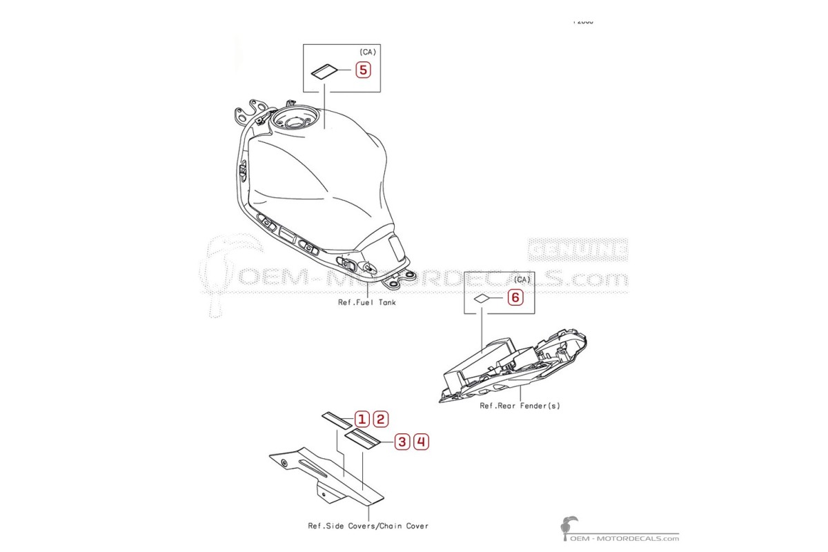 Adesivi per Etichette di avvertenza • Kawasaki Adesivi OEM