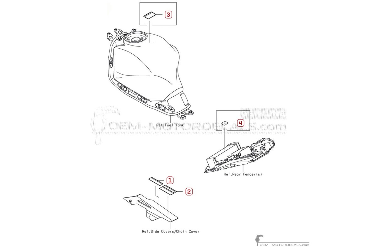 Autocollants pour Étiquettes d'avertissement • Kawasaki Autocollants OEM