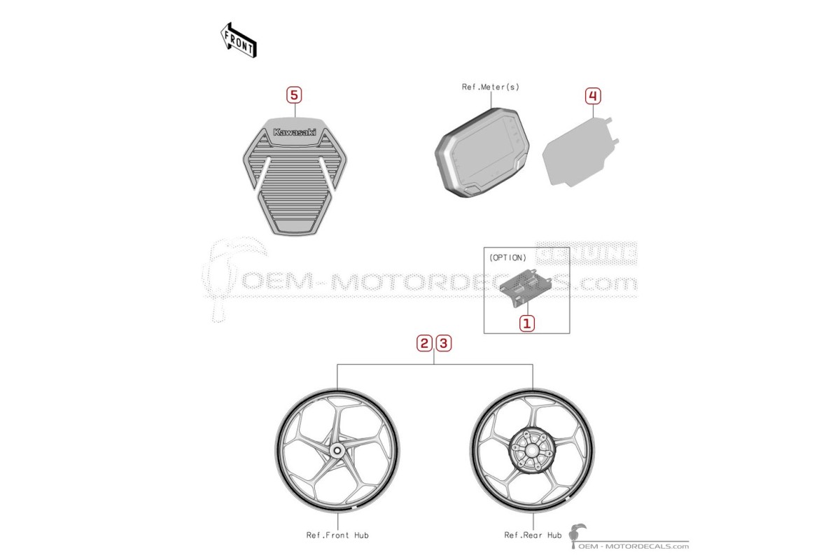 Stickers voor Optionele stickers • Kawasaki OEM Stickers