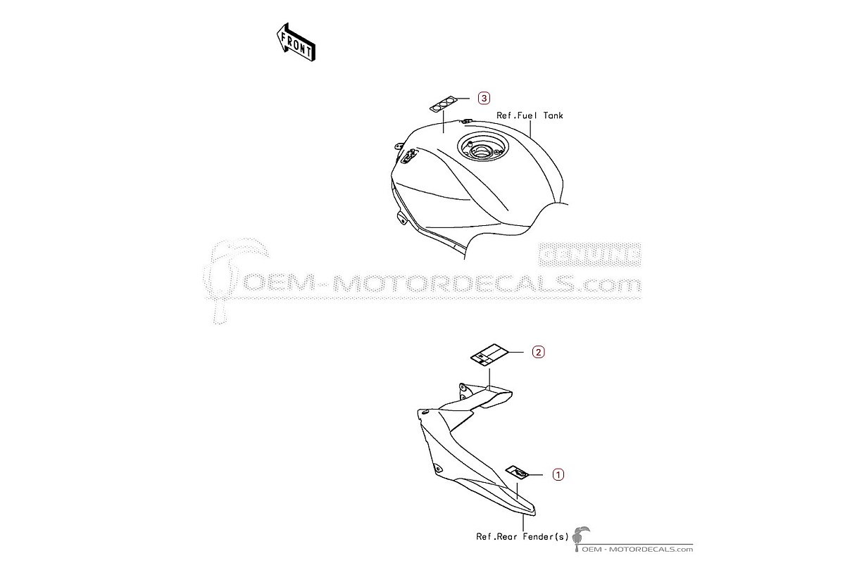 Pegatinas para Etiquetas de precaución • Kawasaki Pegatinas OEM