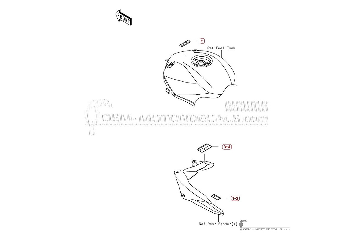 Pegatinas para Etiquetas de precaución • Kawasaki Pegatinas OEM