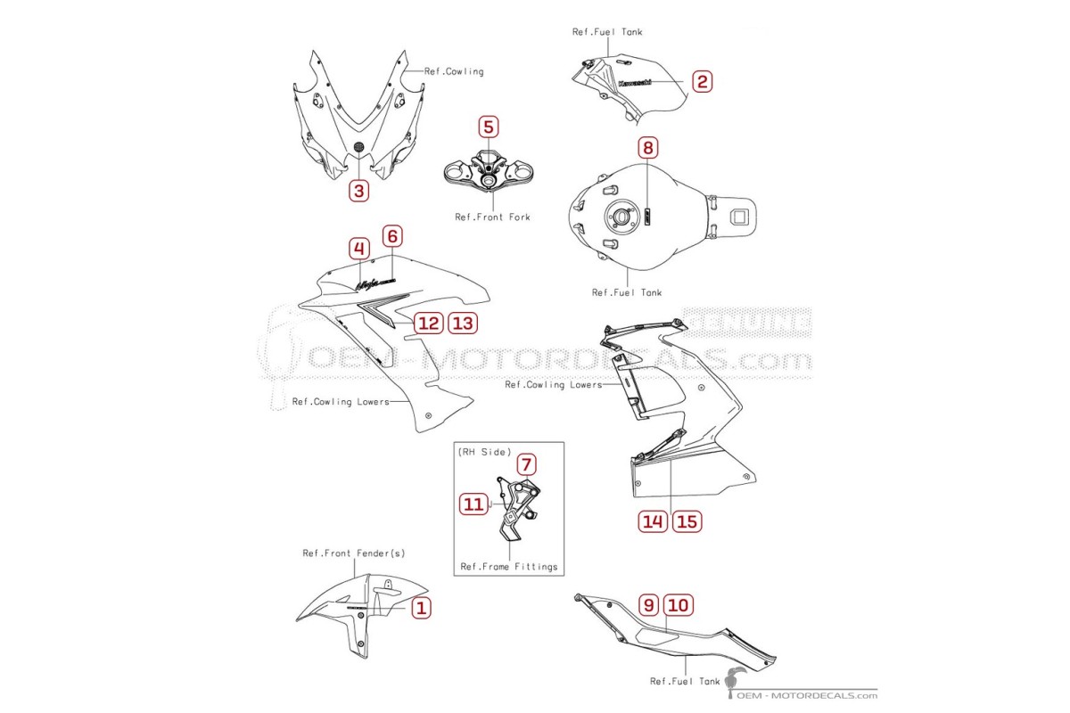 Pegatinas para Kawasaki NINJA H2 | ZX1000 SX SE 2022 • Kawasaki Pegatinas OEM