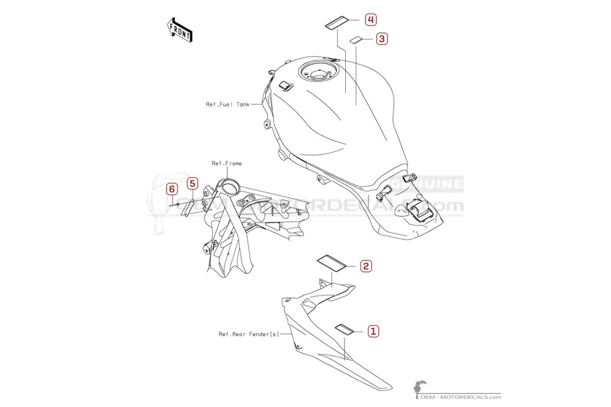 Adesivi per Etichette di avvertenza • Kawasaki Adesivi OEM