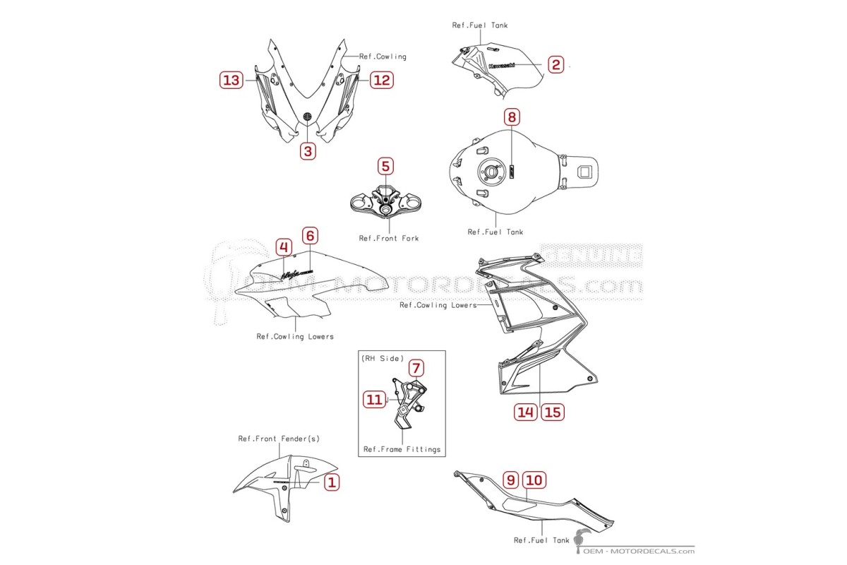 Pegatinas para Kawasaki NINJA H2 | ZX1000 SX SE  2024 • Kawasaki Pegatinas OEM