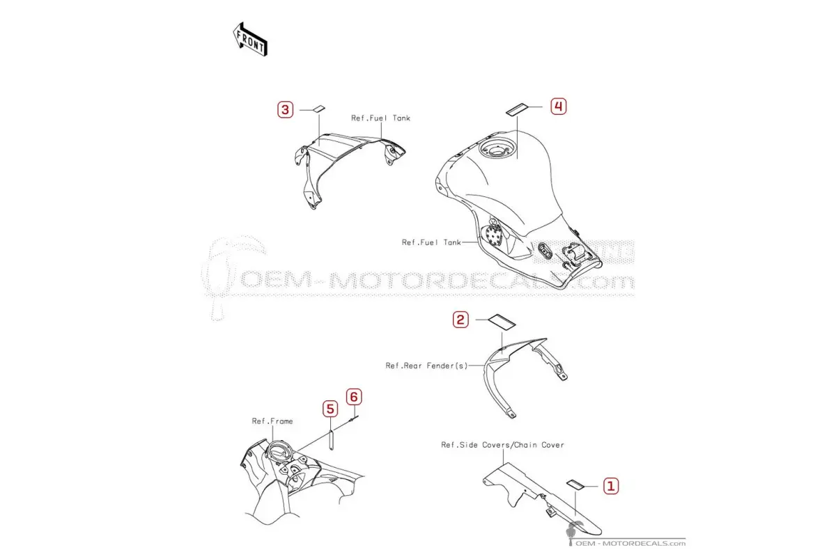 Warnhinweise für NINJA ZX-10RR 2026 • Kawasaki OEM-Aufkleber