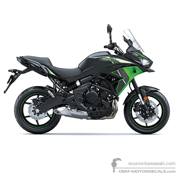 Aufkleber für Kawasaki KLE650 VERSYS 2024 - Schwarz Grün • Kawasaki OEM-Aufkleber