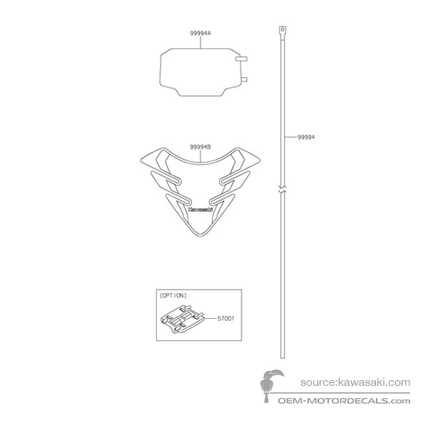Aufkleber für Kawasaki KLE650 VERSYS - Optionale Aufkleber • Kawasaki OEM-Aufkleber