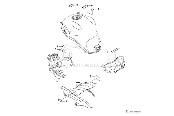 Kawasaki VERSYS 1100 2025 - Vorsichtsetiketten