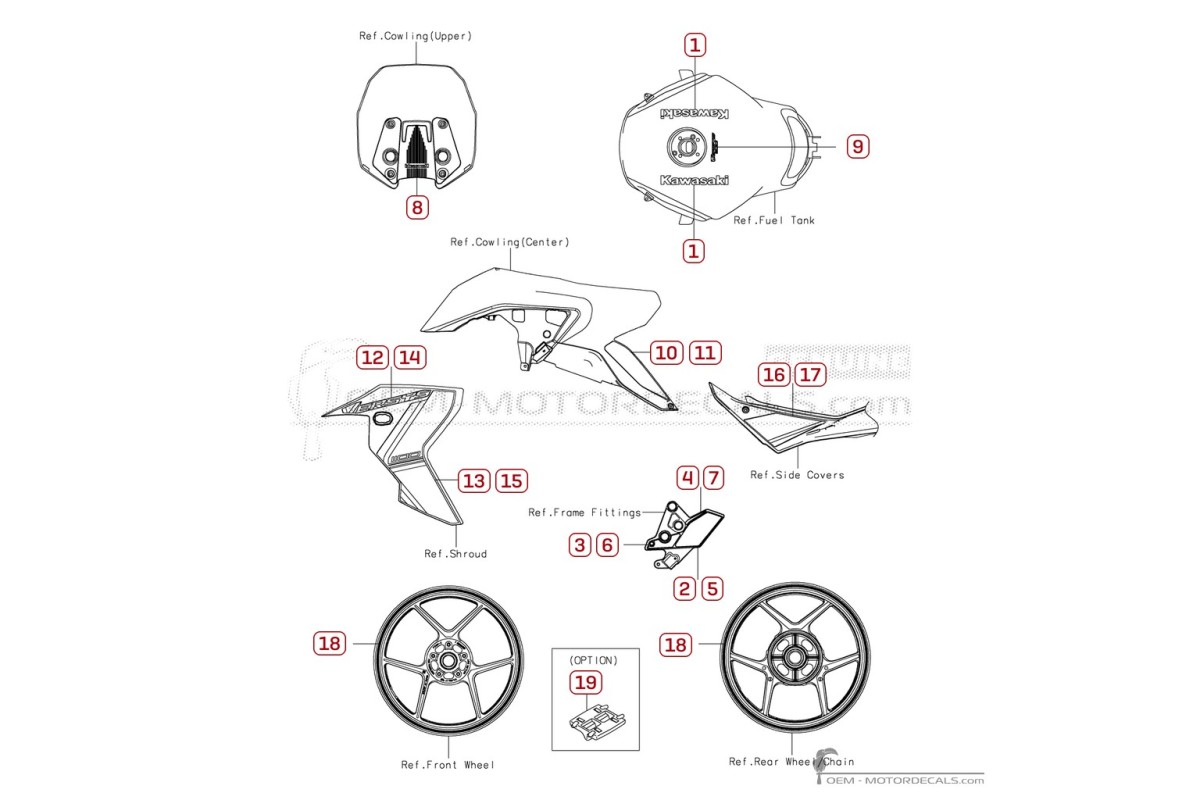 Autocollants pour Kawasaki VERSYS 1100 SE 2026 • Kawasaki Autocollants OEM